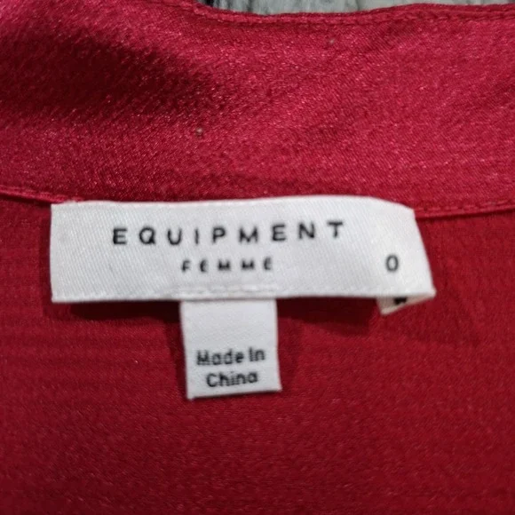 Equipment Adisa pink satin asymmetrical wrap style dress 0 Feminine Office - Picture 8 of 10